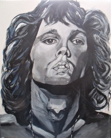 Peinture intitulée "Jim Morrison" par Valérie Barrett, Œuvre d'art originale, Acrylique