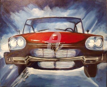 Painting titled "Christine (Plymouth…" by Valérie Barrett, Original Artwork, Acrylic Mounted on Wood Stretcher frame