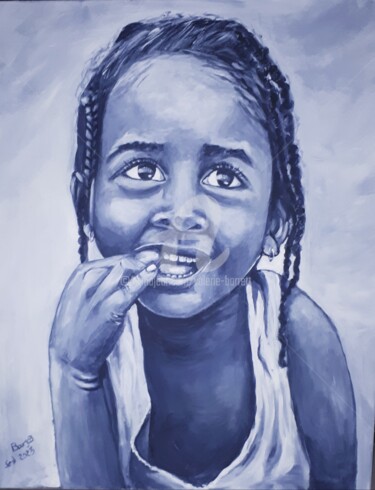Pintura titulada "La petite fille Mal…" por Valérie Barrett, Obra de arte original, Acrílico Montado en Bastidor de camilla…