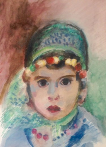 Dessin intitulée "Anastasia" par Valérie Blum (Valery), Œuvre d'art originale, Crayon