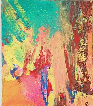 Painting titled "Harmonie abstraite" by Valérie Blum (Valery), Original Artwork, Acrylic Mounted on Wood Stretcher frame