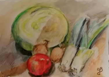 Dessin intitulée "Légumes" par Valérie Blum (Valery), Œuvre d'art originale, Crayon