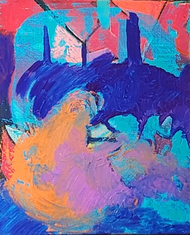 제목이 "Le phoque"인 미술작품 Valérie Blum (Valery)로, 원작, 아크릴 나무 들것 프레임에 장착됨