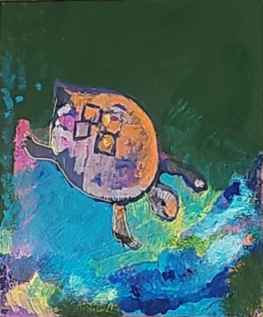 Painting titled "Tortoise 3" by Valérie Blum (Valery), Original Artwork, Acrylic