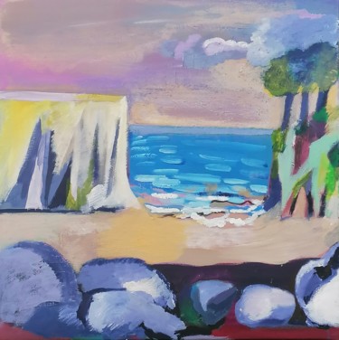 Schilderij getiteld "L'île paradisiaque" door Valérie Blum (Valery), Origineel Kunstwerk, Acryl