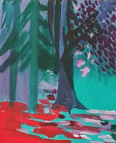 Malerei mit dem Titel "Forest's breath 2" von Valérie Blum (Valery), Original-Kunstwerk, Acryl