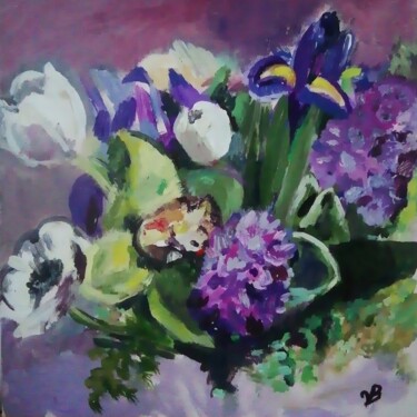 Painting titled "Magnifiques fleurs…" by Valérie Blum (Valery), Original Artwork, Acrylic