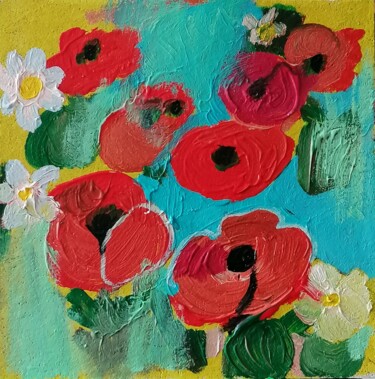 Peinture intitulée "Fleurs gypsy 2" par Valérie Blum (Valery), Œuvre d'art originale, Acrylique