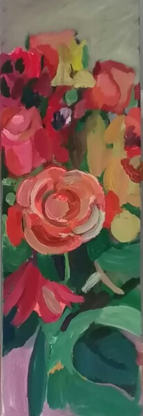 Painting titled "La rose" by Valérie Blum (Valery), Original Artwork, Acrylic