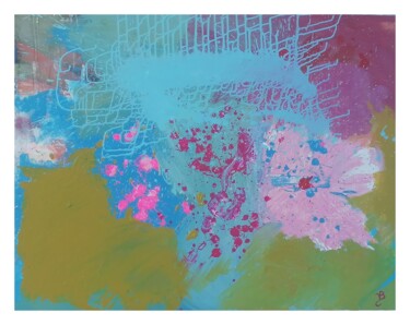 Картина под названием "Map" - Valérie Blum (Valery), Подлинное произведение искусства, Акрил Установлен на Деревянная рама д…