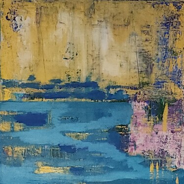 Painting titled "Reflets d'eau 2, wa…" by Valérie Blum (Valery), Original Artwork, Acrylic Mounted on Wood Stretcher frame