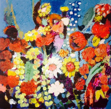 Malarstwo zatytułowany „Fleurs gypsy” autorstwa Valérie Blum (Valery), Oryginalna praca, Akryl