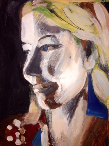 Drawing titled "Sacha" by Valérie Blum (Valery), Original Artwork, Conté