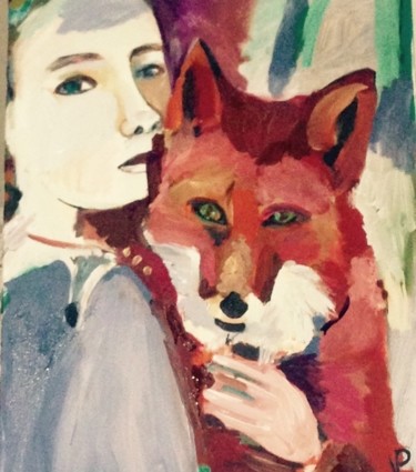 Peinture intitulée "Petrushka et le ren…" par Valérie Blum (Valery), Œuvre d'art originale, Acrylique