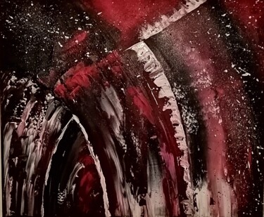 Painting titled "rouge" by Valérie Boularot, Original Artwork, Acrylic Mounted on Wood Stretcher frame