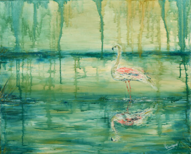 Peinture intitulée "En eaux troubles" par Valérie Crochard, Œuvre d'art originale, Huile