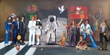 Peinture intitulée "1969 ou la théorie…" par Valérie Cymbalista, Œuvre d'art originale, Huile