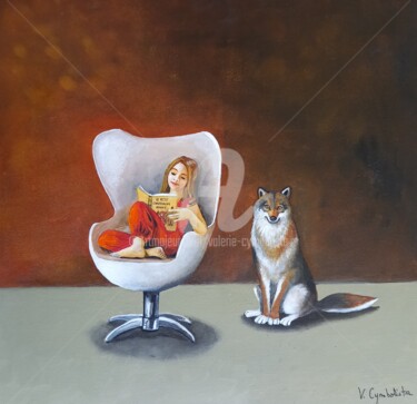 Painting titled "Le petit chaperon r…" by Valérie Cymbalista, Original Artwork, Oil