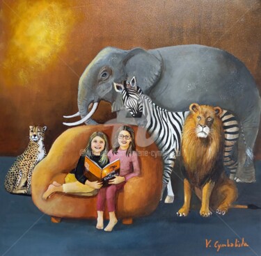 Pintura titulada "Safari en Tanzanie" por Valérie Cymbalista, Obra de arte original, Oleo