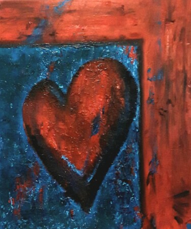 Peinture intitulée "Coeur" par Valerie De Iseppi, Œuvre d'art originale, Huile