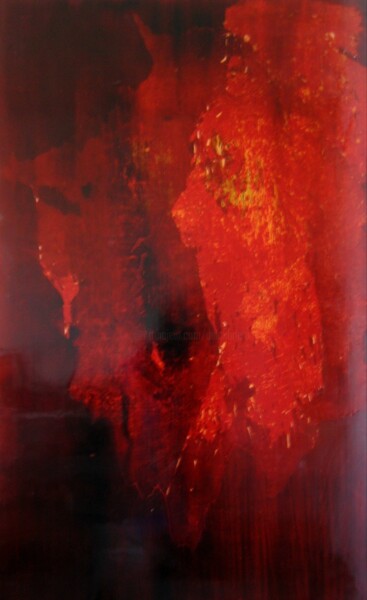 Peinture intitulée "Danse du feu" par Valérie De Laubrière, Œuvre d'art originale, Laque