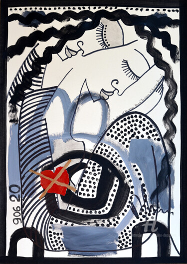 Peinture intitulée "Le coeur et le corp…" par Valérie Depadova, Œuvre d'art originale, Acrylique