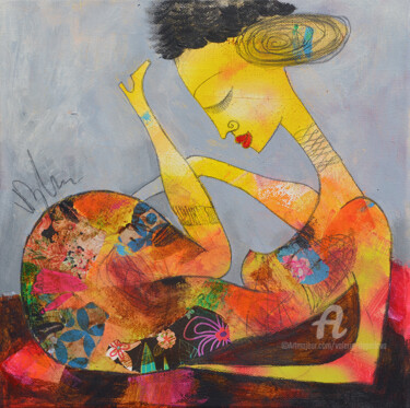 Картина под названием "Douce" - Valérie Depadova, Подлинное произведение искусства, Акрил
