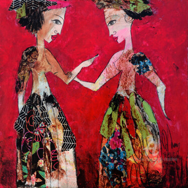Malerei mit dem Titel "Parlons" von Valérie Depadova, Original-Kunstwerk, Acryl