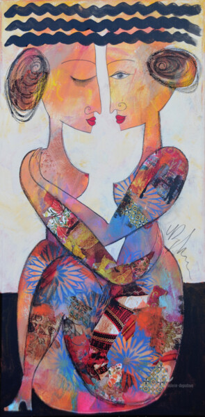 Картина под названием "Deux 02" - Valérie Depadova, Подлинное произведение искусства, Акрил