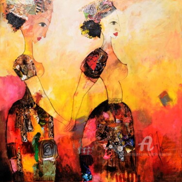Картина под названием "Amour 01" - Valérie Depadova, Подлинное произведение искусства, Акрил