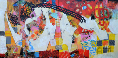 Malerei mit dem Titel "Amis et amours" von Valérie Depadova, Original-Kunstwerk, Acryl