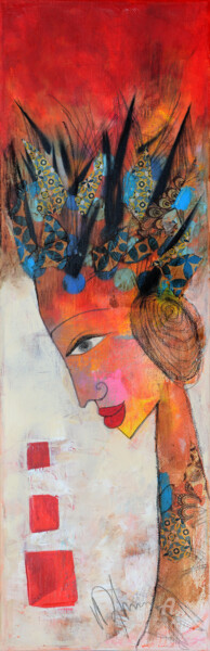 Картина под названием "Portrait." - Valérie Depadova, Подлинное произведение искусства, Акрил