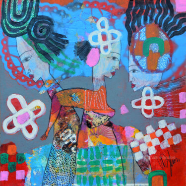 Malerei mit dem Titel "Communiquer" von Valérie Depadova, Original-Kunstwerk, Acryl