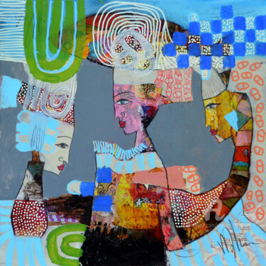 Malerei mit dem Titel "Tribu 02" von Valérie Depadova, Original-Kunstwerk, Acryl