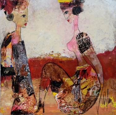 Malarstwo zatytułowany „deux femmes.” autorstwa Valérie Depadova, Oryginalna praca, Akryl