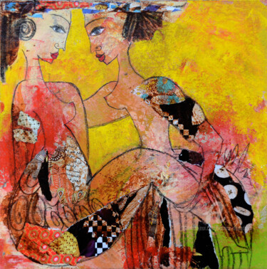 Schilderij getiteld "Deux amours" door Valérie Depadova, Origineel Kunstwerk, Acryl