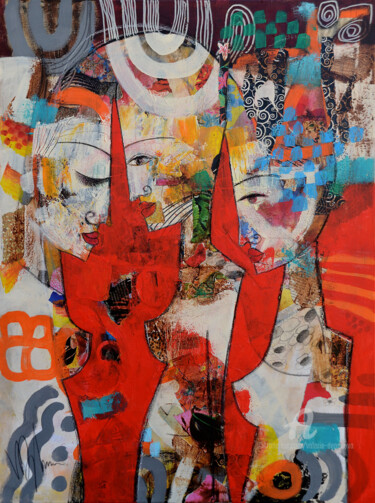 Картина под названием "Trois femmes......." - Valérie Depadova, Подлинное произведение искусства, Акрил