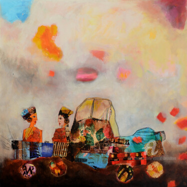 Картина под названием "on the road" - Valérie Depadova, Подлинное произведение искусства, Акрил