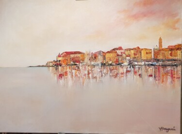 Painting titled "Sirocco sur la baie…" by Valerie Dragacci, Original Artwork, Oil