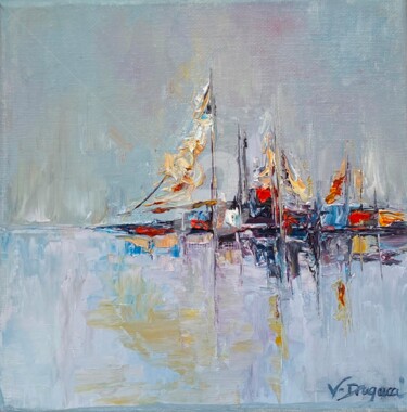Painting titled "VOILES" by Valerie Dragacci, Original Artwork, Oil