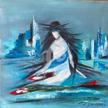 Painting titled "LIBERTE" by Valerie Dragacci, Original Artwork, Oil