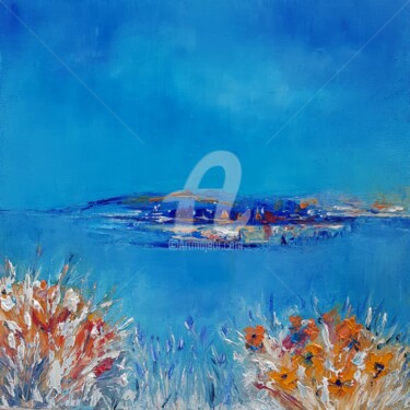Peinture intitulée "la Méditerranée" par Valerie Dragacci, Œuvre d'art originale, Huile