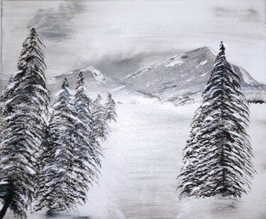Картина под названием "Silencieuses Carpat…" - Valérie Duhamel, Подлинное произведение искусства, Акрил Установлен на Деревя…