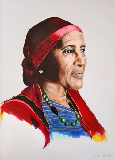 Dibujo titulada "Dr Hawa Abdi" por Valérie Fistarol, Obra de arte original, Rotulador