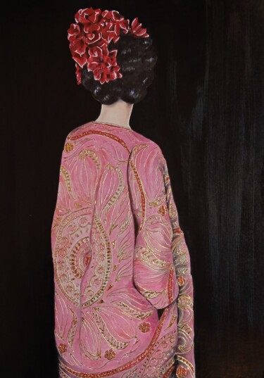 Dessin intitulée "Geisha" par Valérie Fistarol, Œuvre d'art originale, Marqueur