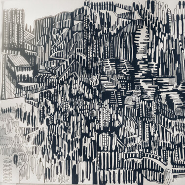 Рисунок под названием "Architectura Série" - Valérie Florence Pinard, Подлинное произведение искусства, Гелевая ручка