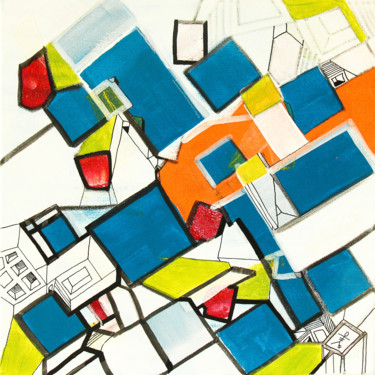 Peinture intitulée "construction-decons…" par Baliste, Œuvre d'art originale, Acrylique