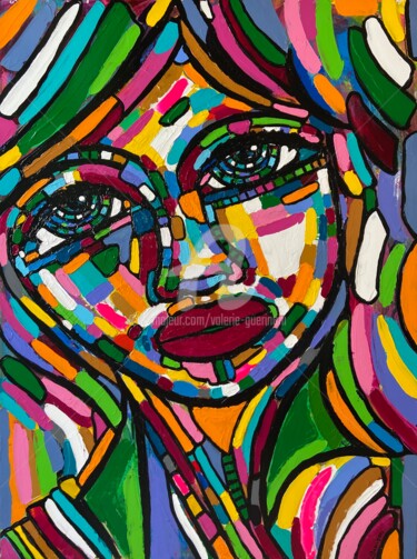 Pintura titulada "On ne voit bien qu'…" por Valérie Guerinoni, Obra de arte original, Acrílico Montado en Bastidor de camill…