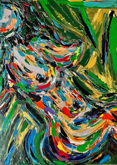 Peinture intitulée ""Nudité."" par Valérie Guerinoni, Œuvre d'art originale, Acrylique