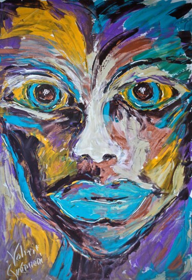 Painting titled ""Fatalesque."" by Valérie Guerinoni, Original Artwork, Acrylic